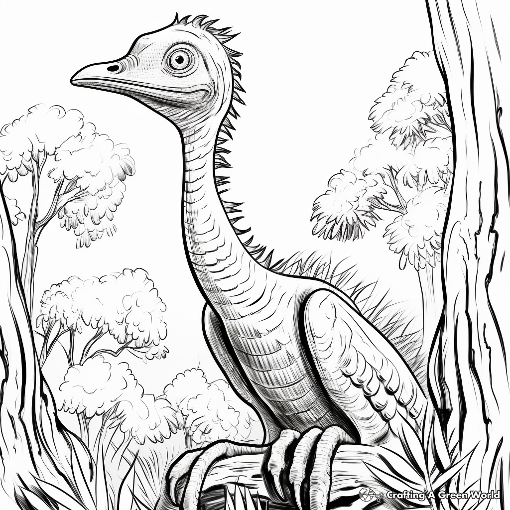Troodon in the Cretaceous Period Coloring Pages 4