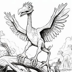 Troodon with its Prey: Action Packed Coloring Pages 1