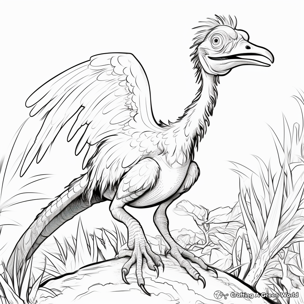 Troodon with its Prey: Action Packed Coloring Pages 4