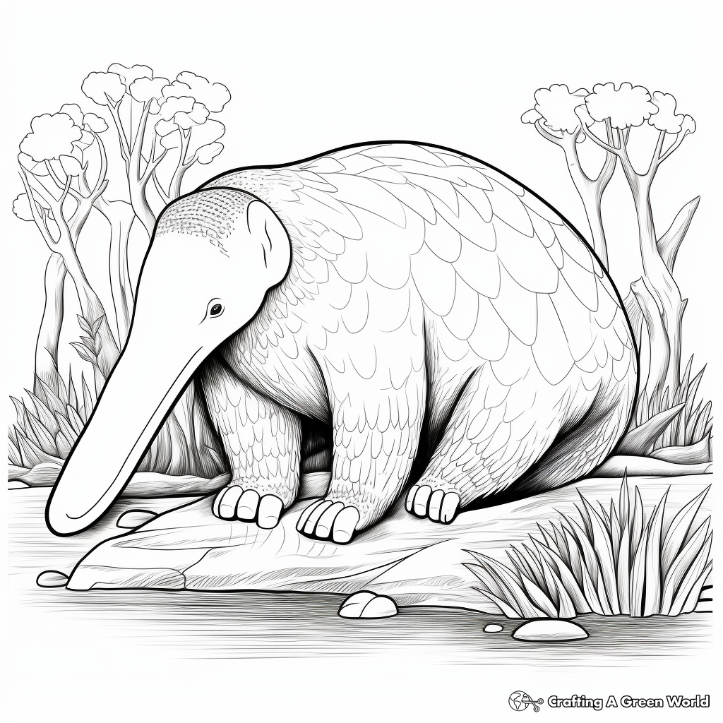 Tropical Anteater Habitat Coloring Pages 1