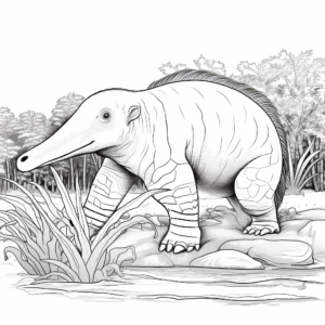 Tropical Anteater Habitat Coloring Pages 2