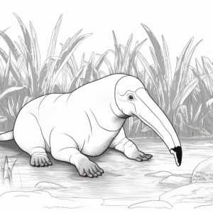 Tropical Anteater Habitat Coloring Pages 4