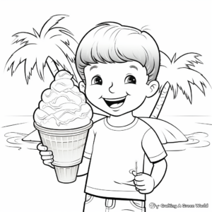Tropical Coconut Ice Cream Coloring Pages 4