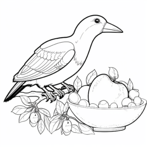 Tropical Fruit-Eating Toucan Coloring Pages 2
