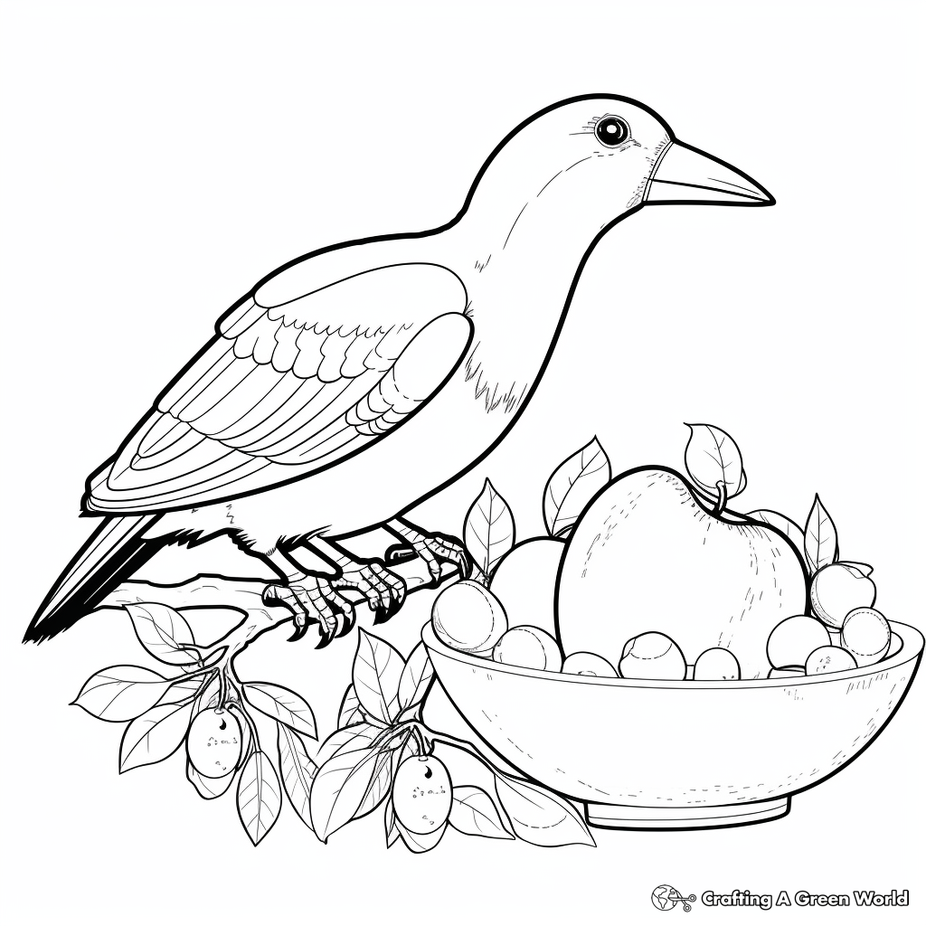 Tropical Fruit-Eating Toucan Coloring Pages 2