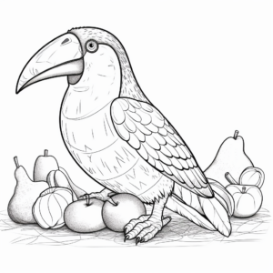Tropical Fruit-Eating Toucan Coloring Pages 3