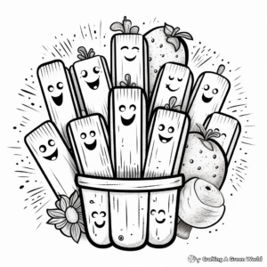 Tropical Fruit Popsicle Coloring Pages 1