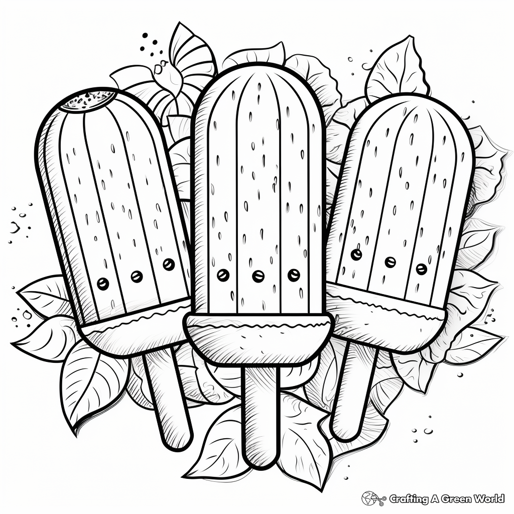 Tropical Fruit Popsicle Coloring Pages 3