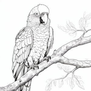 Tropical Green-Winged Macaw Coloring Pages 2