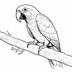 Tropical Green-Winged Macaw Coloring Pages 4