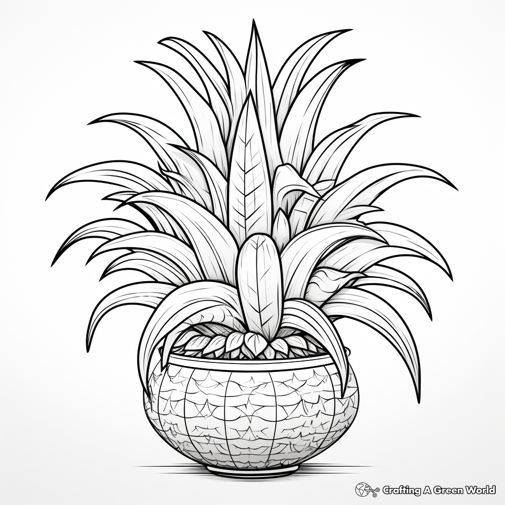 Tropical Pineapple Plant Coloring Pages 1