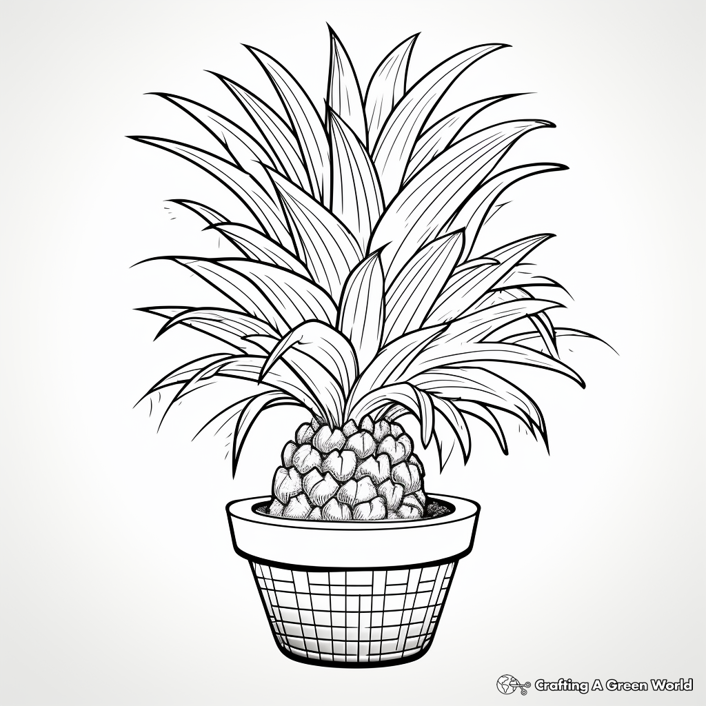 Tropical Pineapple Plant Coloring Pages 2