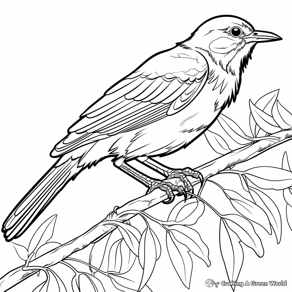 Tropical Splender: Blue Dacnis Bird Coloring Sheets 1