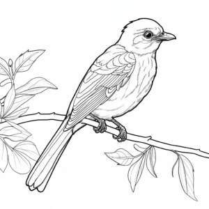 Tropical Splender: Blue Dacnis Bird Coloring Sheets 2