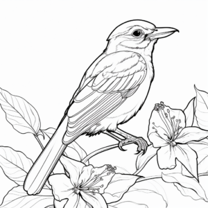 Tropical Splender: Blue Dacnis Bird Coloring Sheets 4