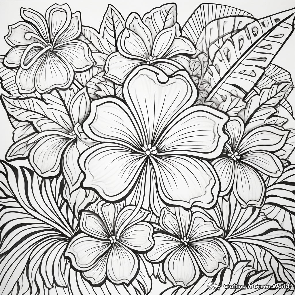 Tropical Style Tie Dye Coloring Pages 2