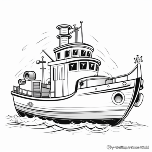 Tugboat At Work Coloring Pages 3