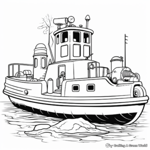 Tugboat At Work Coloring Pages 4