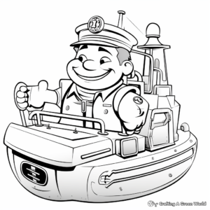 Tugboat Captain and Crew Coloring Pages 2