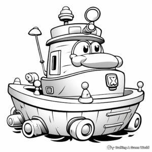 Tugboat Captain and Crew Coloring Pages 4