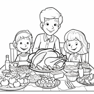 Turkey Feast Coloring Pages 2