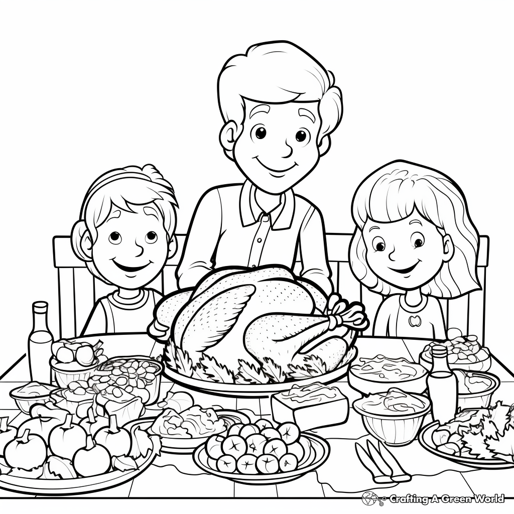 Turkey Feast Coloring Pages 2