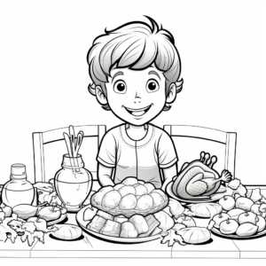 Turkey Feast Coloring Pages 3