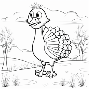 Turkey in Winter Snow Coloring Pages 2