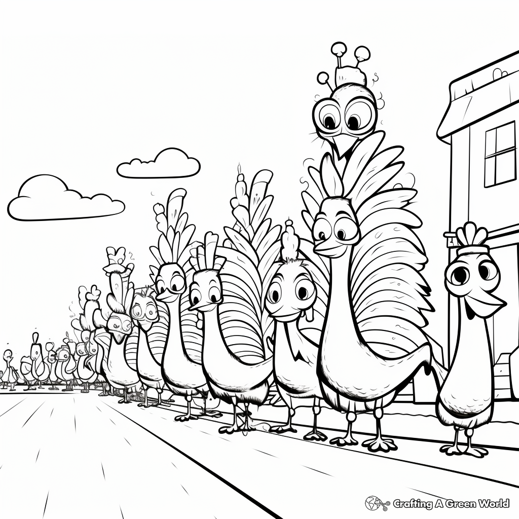 Turkey Parade Coloring Pages 3
