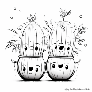 Twin Spined Cactus Rainforest Plant Coloring Pages 4