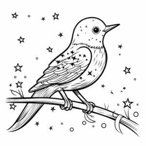 Twinkle, Twinkle Little Starling - Blue Starling Bird Coloring Sheets 1