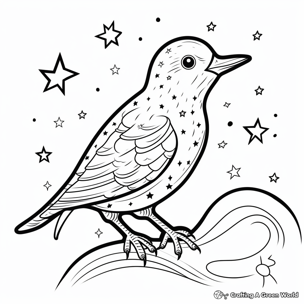 Twinkle, Twinkle Little Starling - Blue Starling Bird Coloring Sheets 2