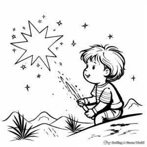 Twinkling Shooting Stars Coloring Pages for Toddlers 1