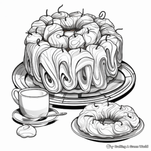 Twisting and Turning Cruller Donut Coloring Pages 2