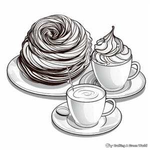 Twisting and Turning Cruller Donut Coloring Pages 4