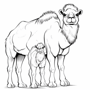 Two-hump Bactrian Camel Coloring Pages 2