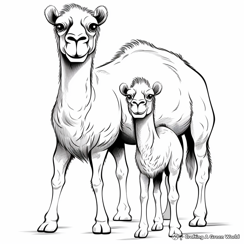 Two-hump Bactrian Camel Coloring Pages 3