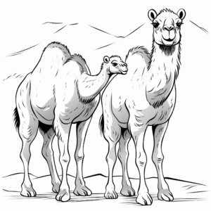 Two-hump Bactrian Camel Coloring Pages 4