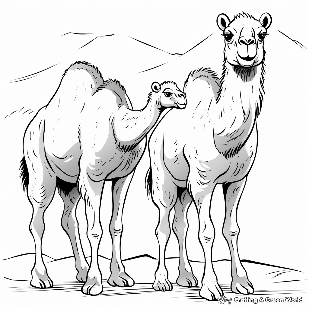 Two-hump Bactrian Camel Coloring Pages 4
