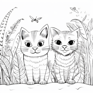 Two Jungle Cats Coloring Pages 4