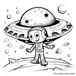 UFO And Alien Coloring Pages Within The Galaxy 1