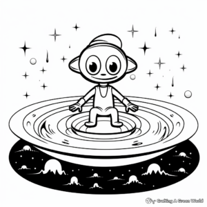 UFO And Alien Coloring Pages Within The Galaxy 2