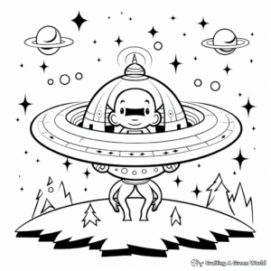 UFO And Alien Coloring Pages Within The Galaxy 3