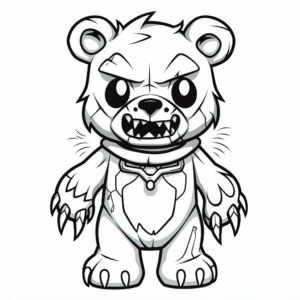 Undead Skeleton Bear Coloring Pages 3