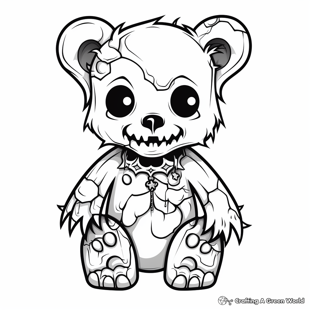 Undead Skeleton Bear Coloring Pages 4