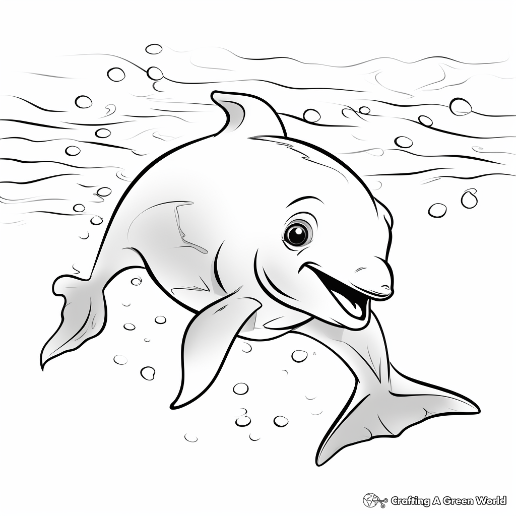 Under-the-Sea Baby Dolphin Coloring Pages 1