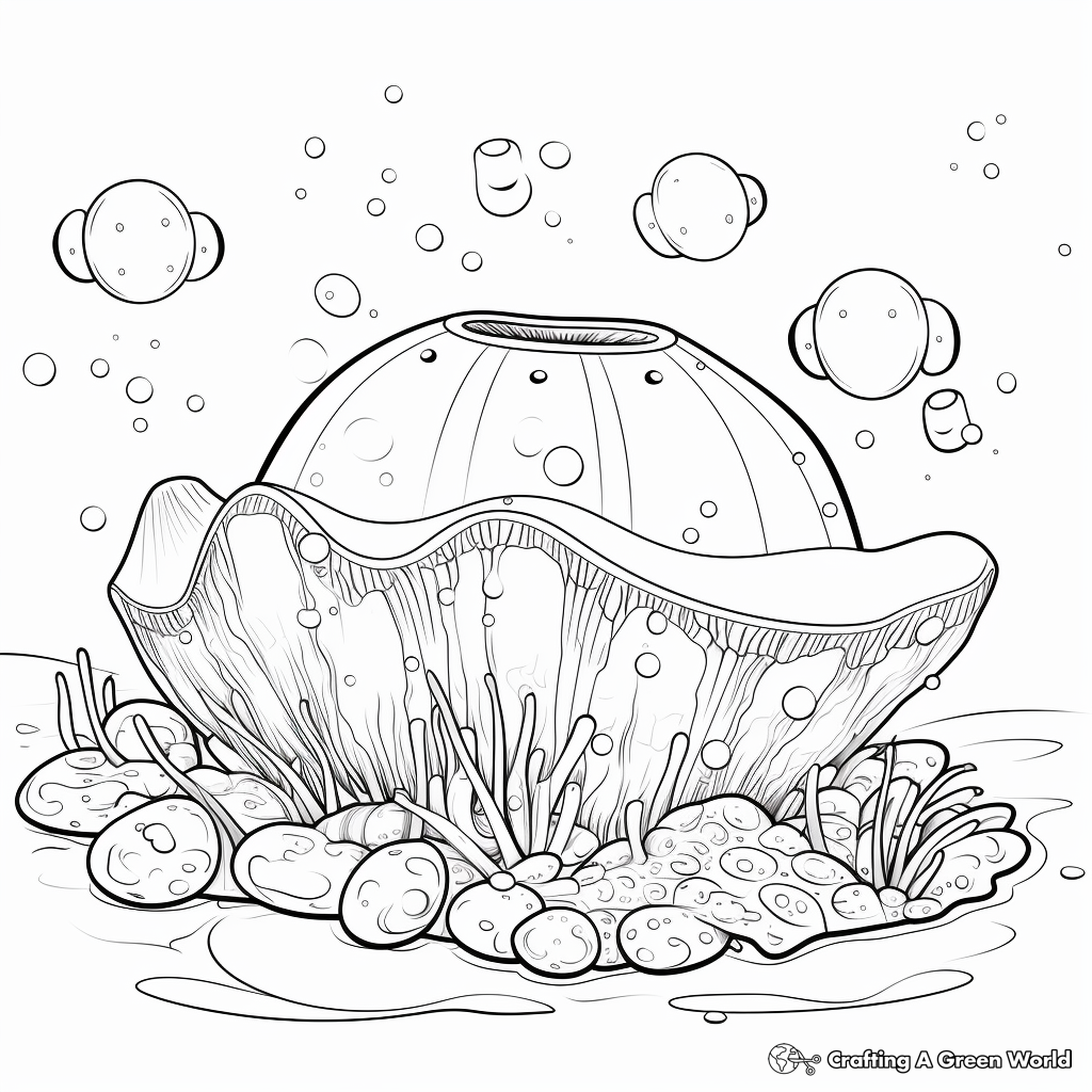 Undersea Clam and Pearl Coloring Pages 4
