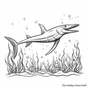 Underwater Adventure with Plesiosaurus Coloring Pages 3
