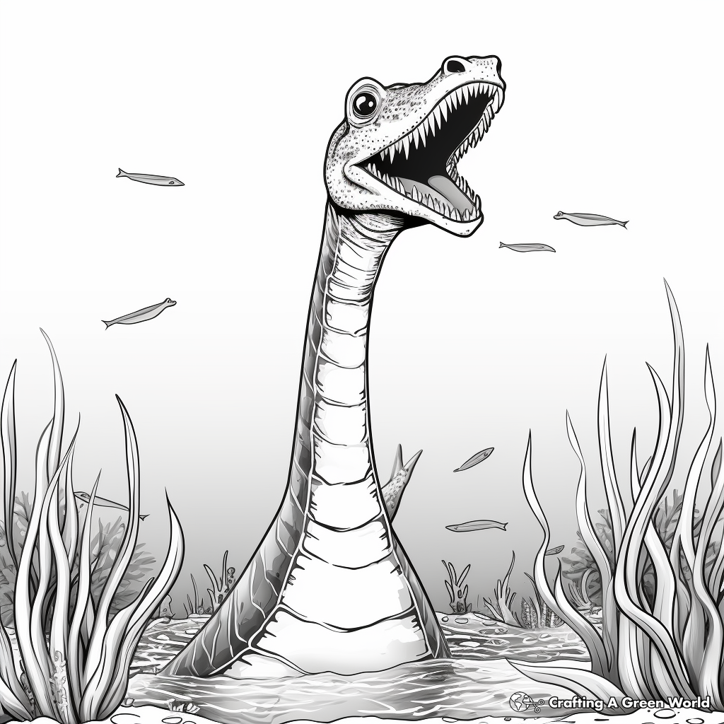 Underwater Brachiosaurus Coloring Pages 2