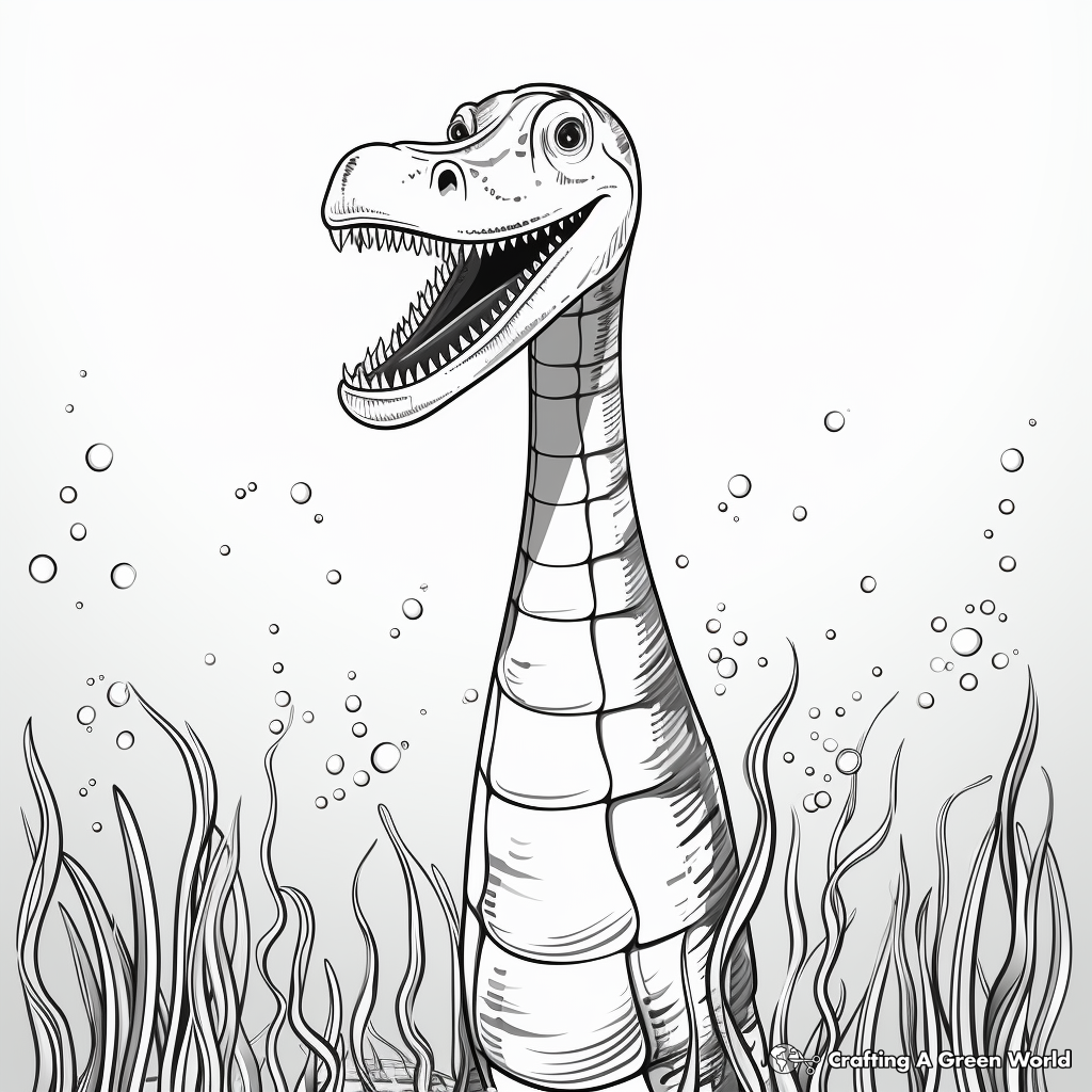 Underwater Brachiosaurus Coloring Pages 3